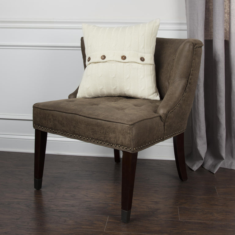 BERGER IVORY CABLE KNIT URBAN FARMHOUSE THROW PILLOW