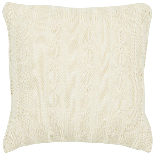 BERGER IVORY CABLE KNIT URBAN FARMHOUSE THROW PILLOW