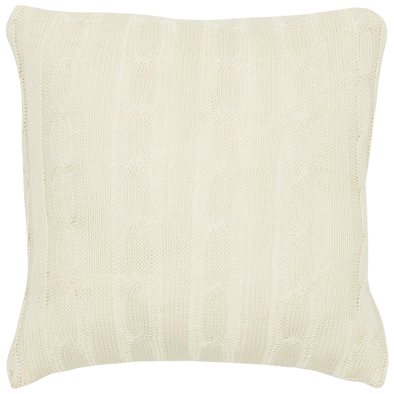 BERGER IVORY CABLE KNIT URBAN FARMHOUSE THROW PILLOW