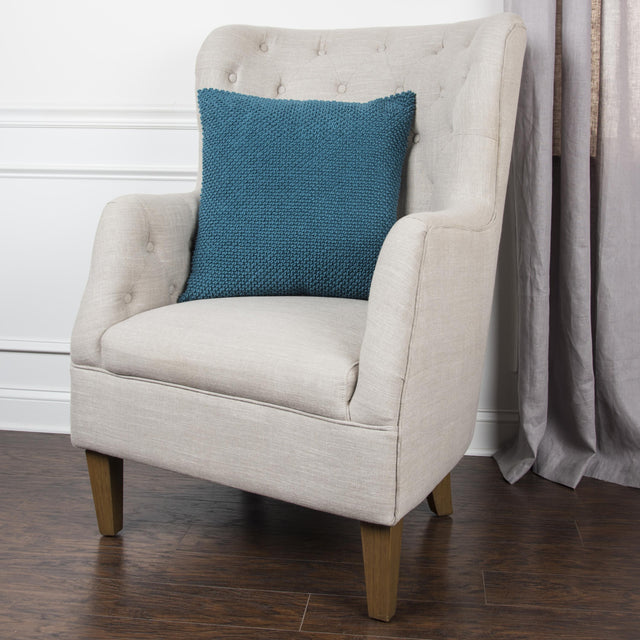 CARLSON BLUE SOLID URBAN FARMHOUSE THROW PILLOW