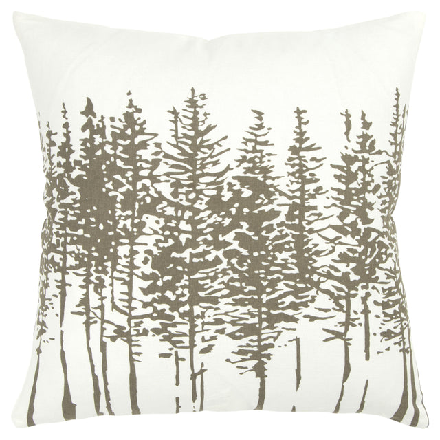 LANGBALLE IVORY TREES MODERN FARMHOUSE THROW PILLOW