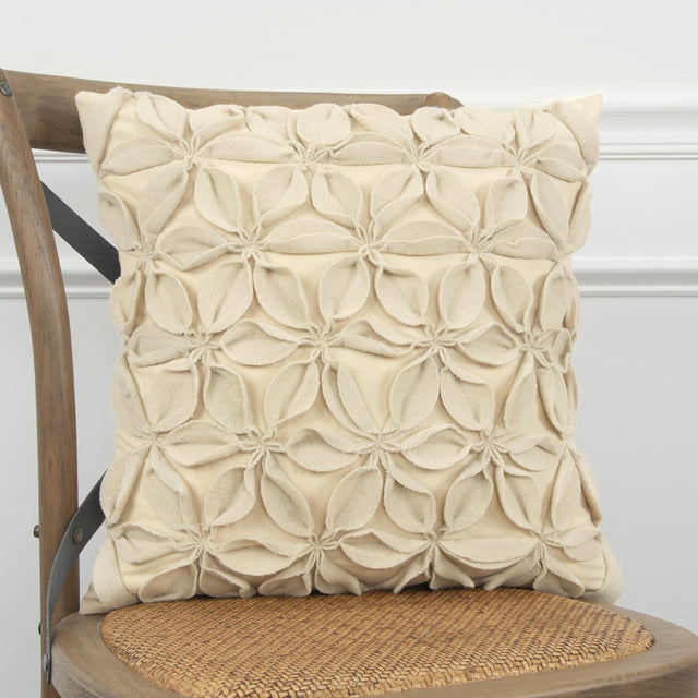 MØNSTED NATURAL SOLID BOTANICAL PETALS URBAN FARMHOUSE THROW PILLOW