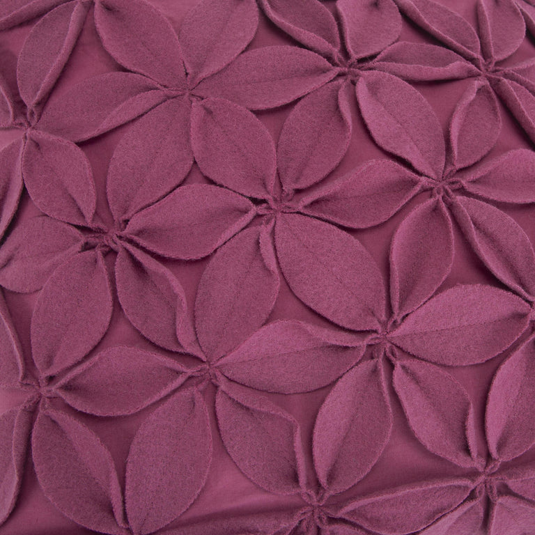 SNEDKER MAGENTA SOLID BOTANICAL PETALS URBAN FARMHOUSE THROW PILLOW