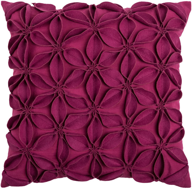SNEDKER MAGENTA SOLID BOTANICAL PETALS URBAN FARMHOUSE THROW PILLOW