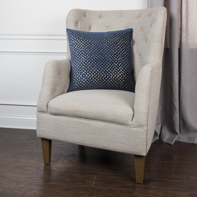MØRCK BLUE GEOMETRIC MODERN INDUSTRIAL THROW PILLOW
