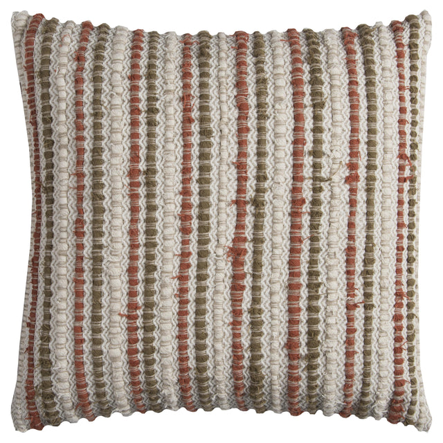 MAHMOUD RUST STRIPE URBAN FARMHOUSE THROW PILLOW