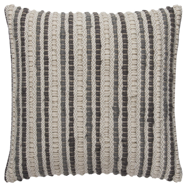 JANTZEN GRAY STRIPE URBAN FARMHOUSE THROW PILLOW