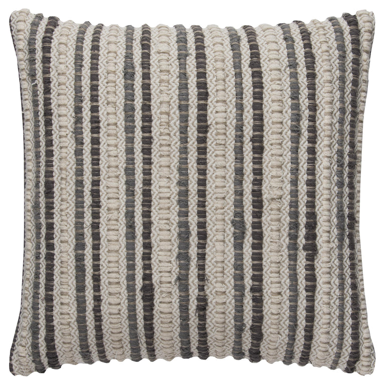 JANTZEN GRAY STRIPE URBAN FARMHOUSE THROW PILLOW