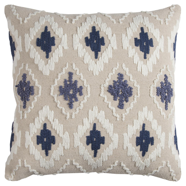 WINKEL BLUE  IKAT URBAN FARMHOUSE THROW PILLOW