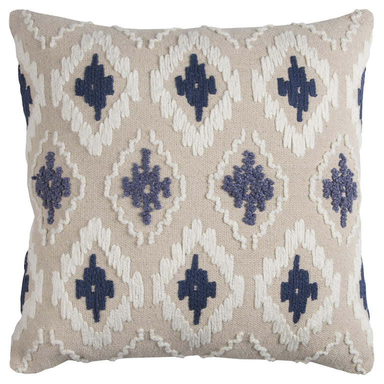 WINKEL BLUE  IKAT URBAN FARMHOUSE THROW PILLOW