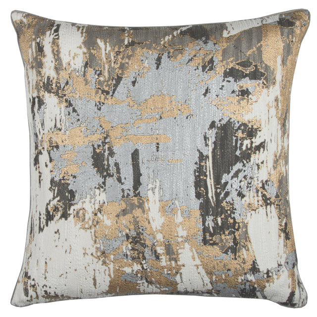 ABILDTRUP GRAY ABSTRACT ART DECO THROW PILLOW