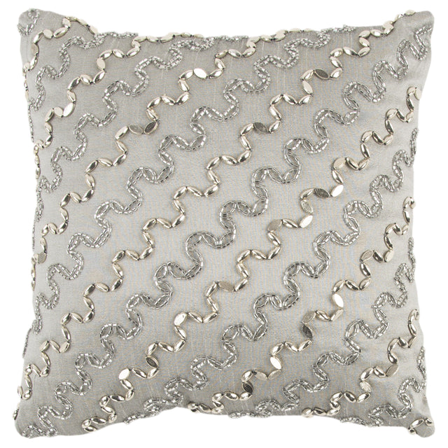 NØRGÅRD GRAY DIAGONAL STRIPE GLAM THROW PILLOW