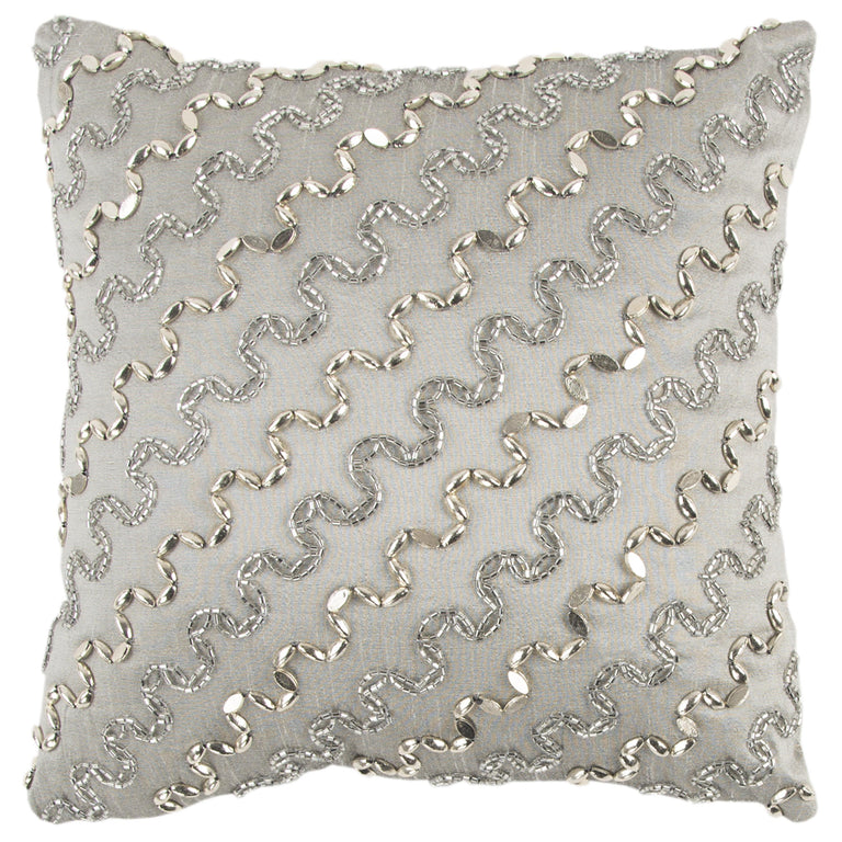NØRGÅRD GRAY  DIAGONAL STRIPE GLAM THROW PILLOW