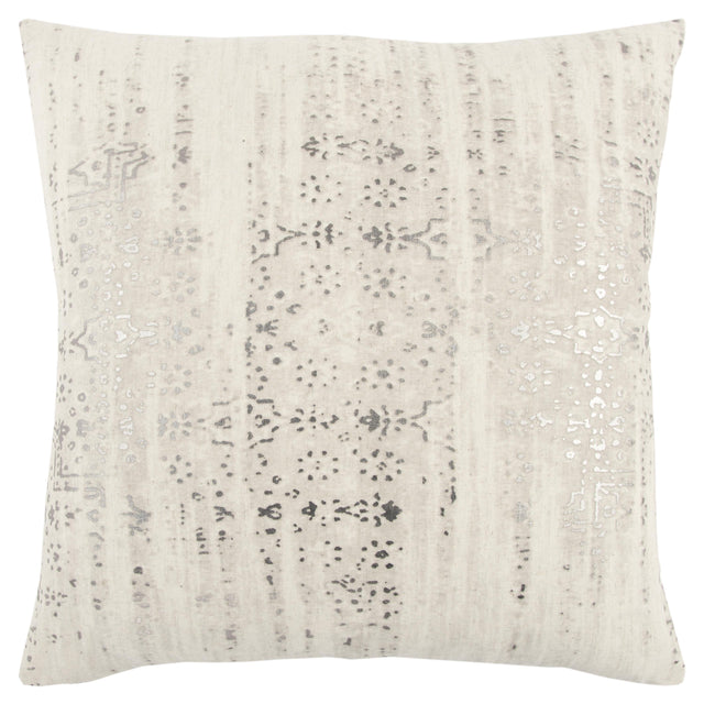 FRANTZEN SILVER METALLIC STRIPE MODERN INDUSTRIAL THROW PILLOW