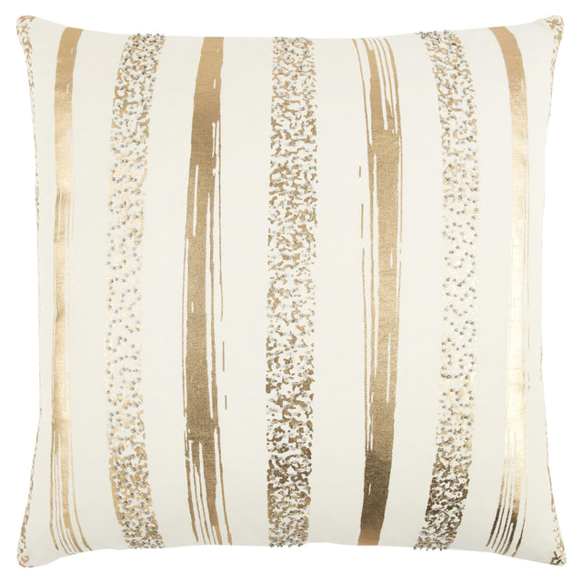 BEHRENS GOLD METALLIC STRIPE ART DECO THROW PILLOW