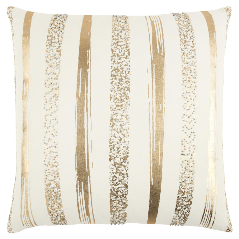 BEHRENS GOLD METALLIC STRIPE ART DECO THROW PILLOW