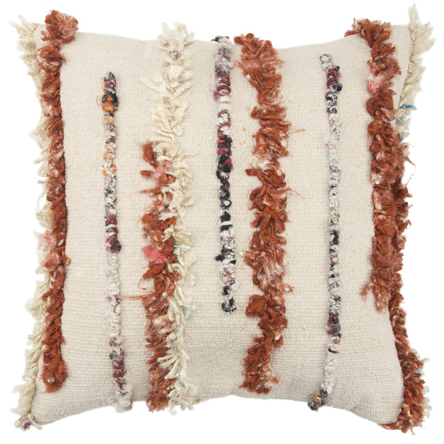 JENSBY RUST STRIPE MODERN FARMHOUSE THROW PILLOW