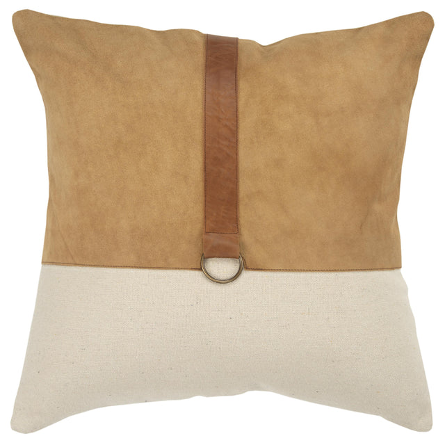 KJÆRGAARD BROWN COLOR BLOCK MODERN MOUNTAIN THROW PILLOW