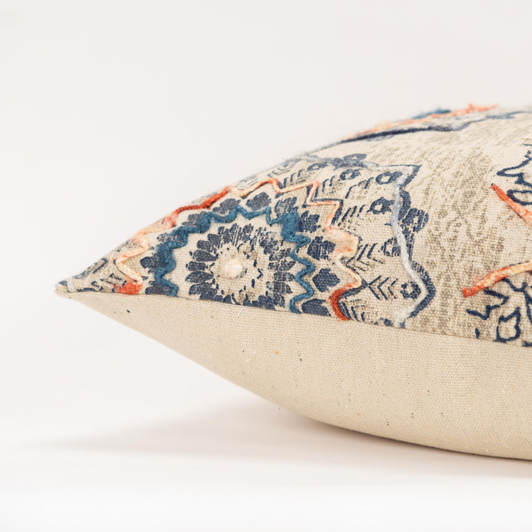 BENDTSEN RUST MEDALLION WITH VINING ACCENTS MODERN CRAFT THROW PILLOW
