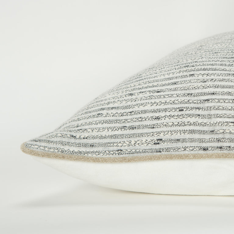 JOHANNSEN GRAY STRIPE MODERN INDUSTRIAL THROW PILLOW