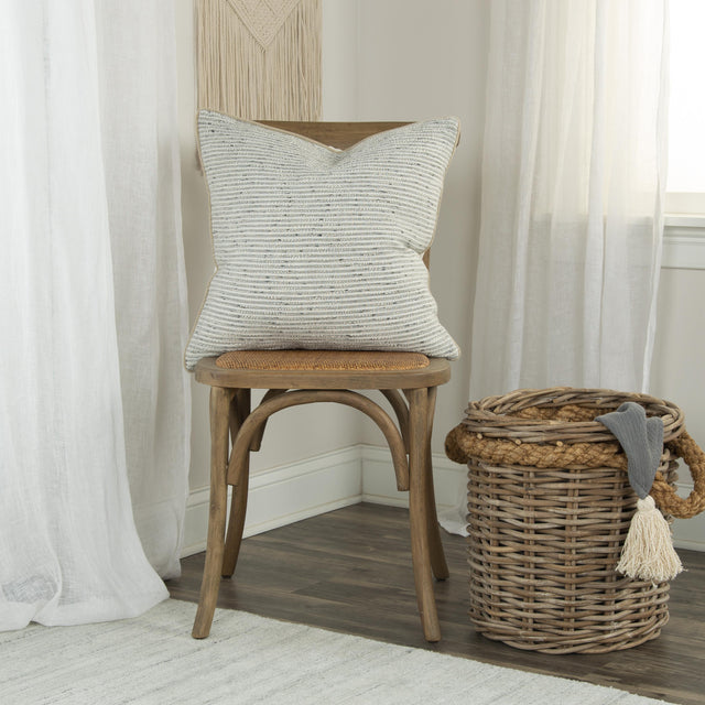 JOHANNSEN GRAY STRIPE MODERN INDUSTRIAL THROW PILLOW