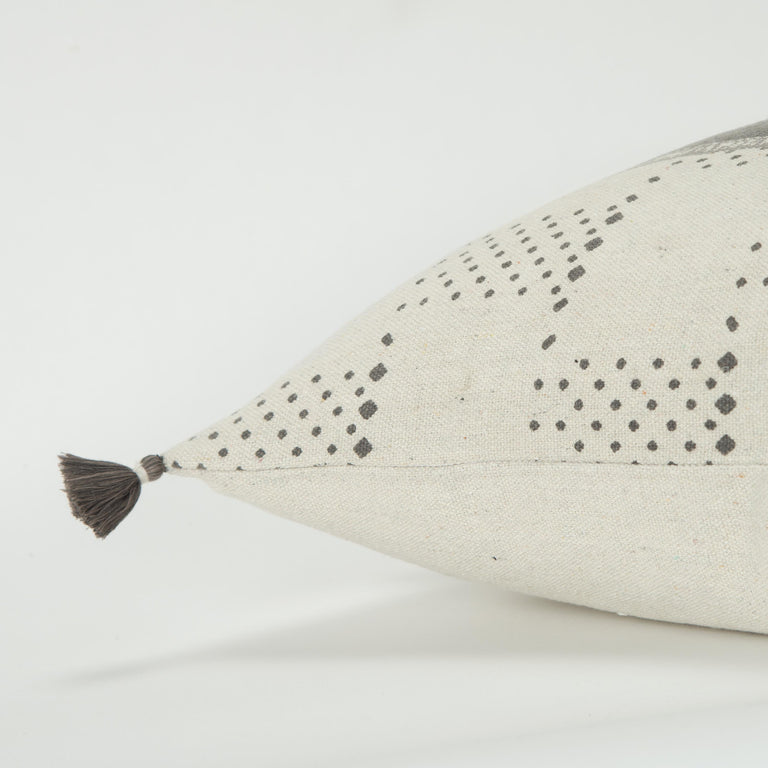 MEYER GRAY PANEL MODERN INDUSTRIAL THROW PILLOW