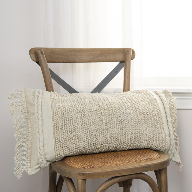 FISCHER NATURAL SOLID TEXTURE MODERN CRAFT THROW PILLOW