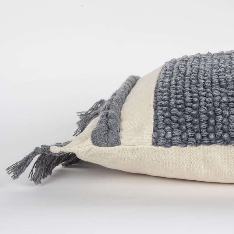 JOHANNESEN GREY SOLID TEXTURE MODERN CRAFT THROW PILLOW