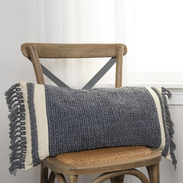 JOHANNESEN GREY SOLID TEXTURE MODERN CRAFT THROW PILLOW