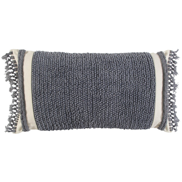 JOHANNESEN GREY SOLID TEXTURE MODERN CRAFT THROW PILLOW