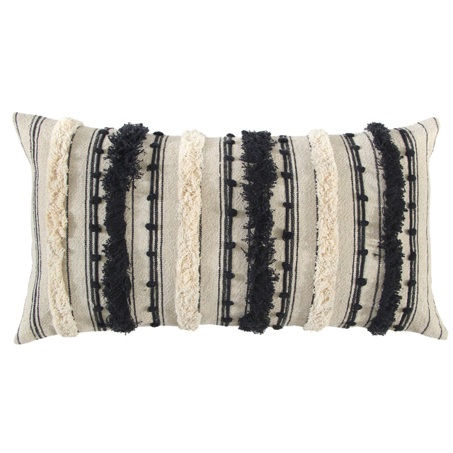 ENEVOLDSEN BLACK STRIPE MODERN CRAFT THROW PILLOW