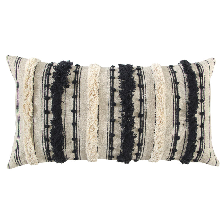 ENEVOLDSEN BLACK STRIPE MODERN CRAFT THROW PILLOW