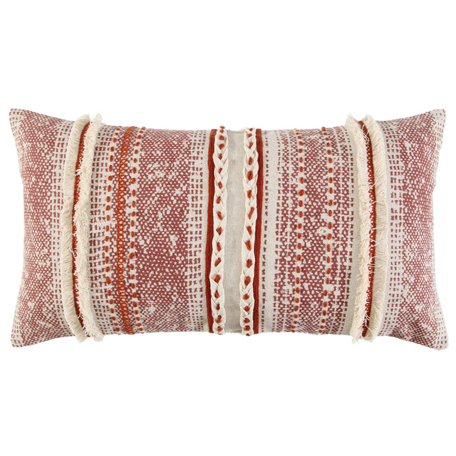 SCHRØDER NATURAL STRIPE MODERN INDUSTRIAL THROW PILLOW