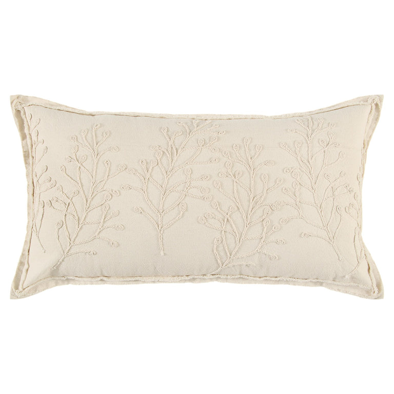 KIRKEGAARD IVORY BOTANICAL MODERN INDUSTRIAL THROW PILLOW