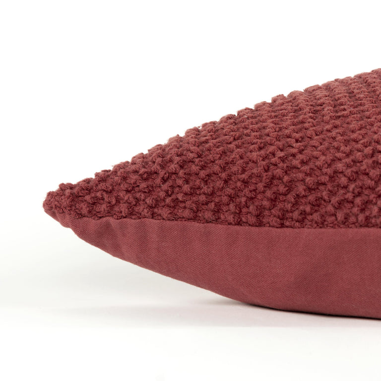 HOUGAARD DEEP MERLOT SOLID URBAN FARMHOUSE THROW PILLOW