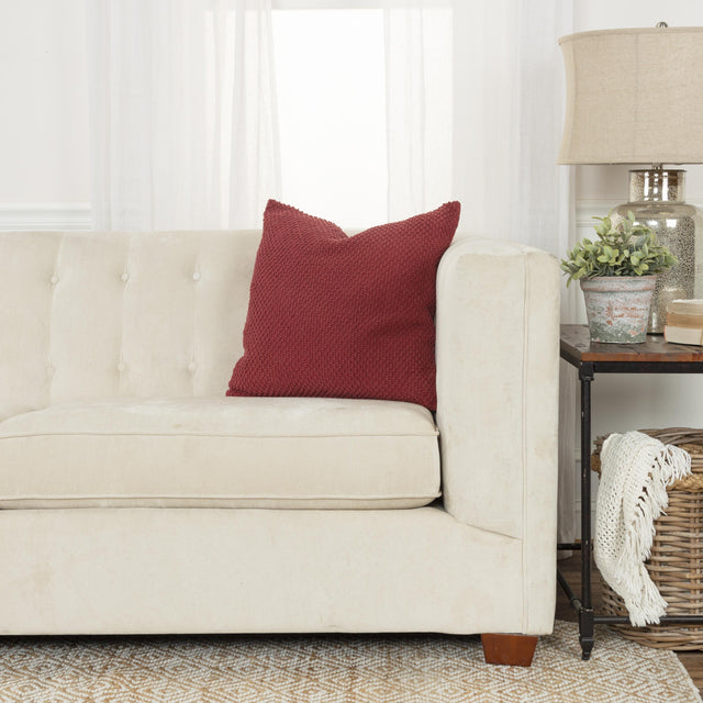 HOUGAARD DEEP MERLOT SOLID URBAN FARMHOUSE THROW PILLOW