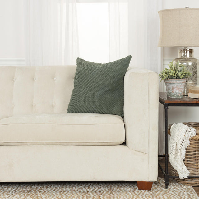 OLSSON OLIVE GREEN SOLID URBAN FARMHOUSE THROW PILLOW