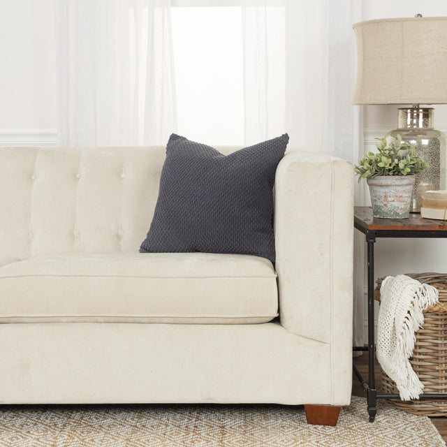 BUCH DK GREY SOLID URBAN FARMHOUSE THROW PILLOW