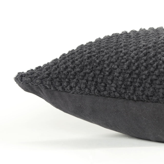 AHMED BLACK SOLID URBAN FARMHOUSE THROW PILLOW