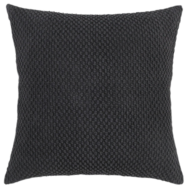 AHMED BLACK SOLID URBAN FARMHOUSE THROW PILLOW