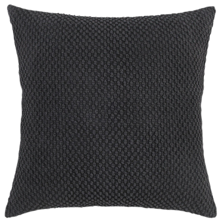 AHMED BLACK SOLID URBAN FARMHOUSE THROW PILLOW