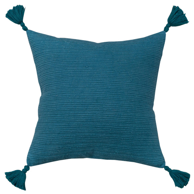 BRODERSEN TEAL SOLID STRIPE MODERN INDUSTRIAL THROW PILLOW