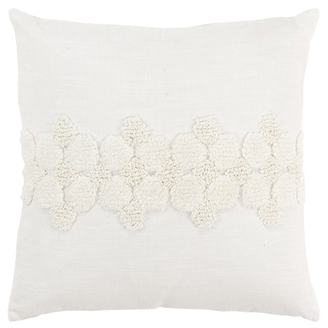 DUE IVORY TONAL GEOMETRIC VINTAGE THROW PILLOW