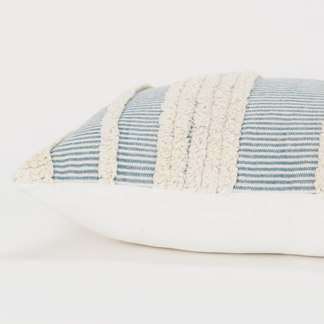 AXELSEN TEAL/NATURAL STRIPE BOHO THROW PILLOW