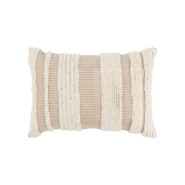 OTTESEN DARK NATURAL/NATURAL STRIPE BOHO THROW PILLOW