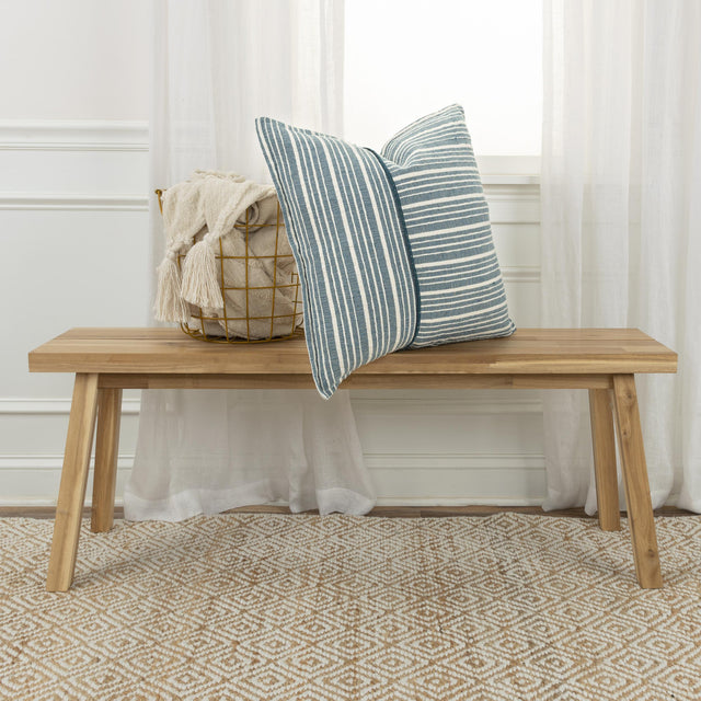 KOFOD TEAL STRIPE MODERN INDUSTRIAL THROW PILLOW