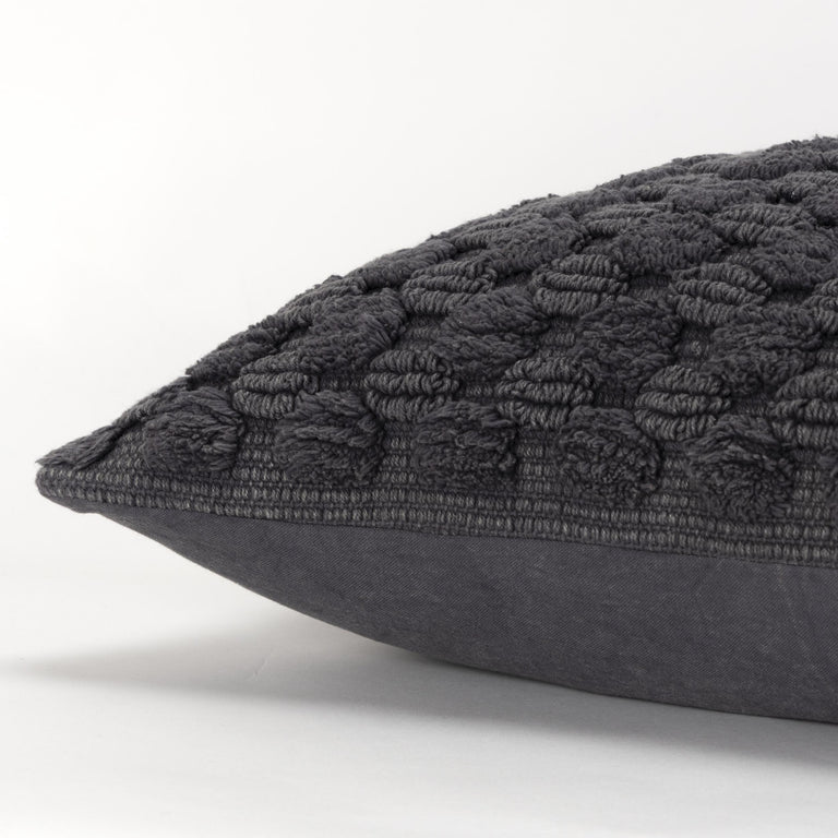 BUHL GREY STRIPE PATTERNED SOLID MODERN INDUSTRIAL THROW PILLOW