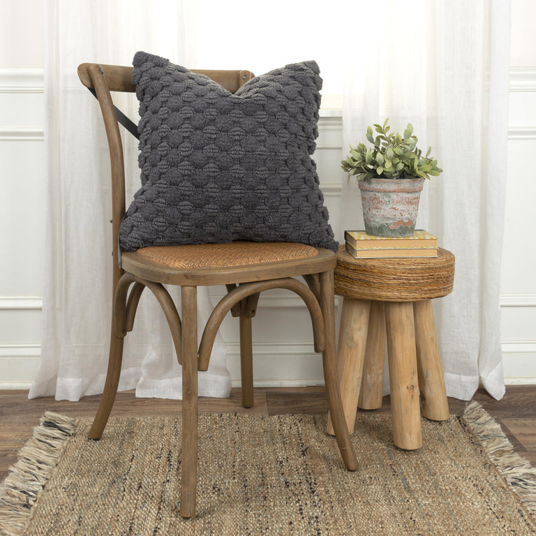 BUHL GREY STRIPE PATTERNED SOLID MODERN INDUSTRIAL THROW PILLOW