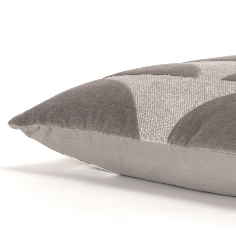 KORSGAARD LIGHT GREY  GEOMETRIC ART DECO THROW PILLOW