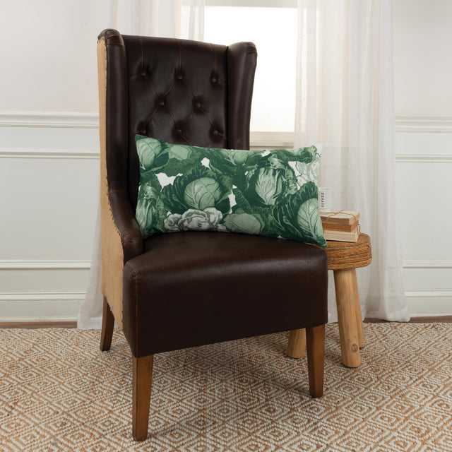 THOMASEN GREEN BOTANICAL MODERN FARMHOUSE THROW PILLOW
